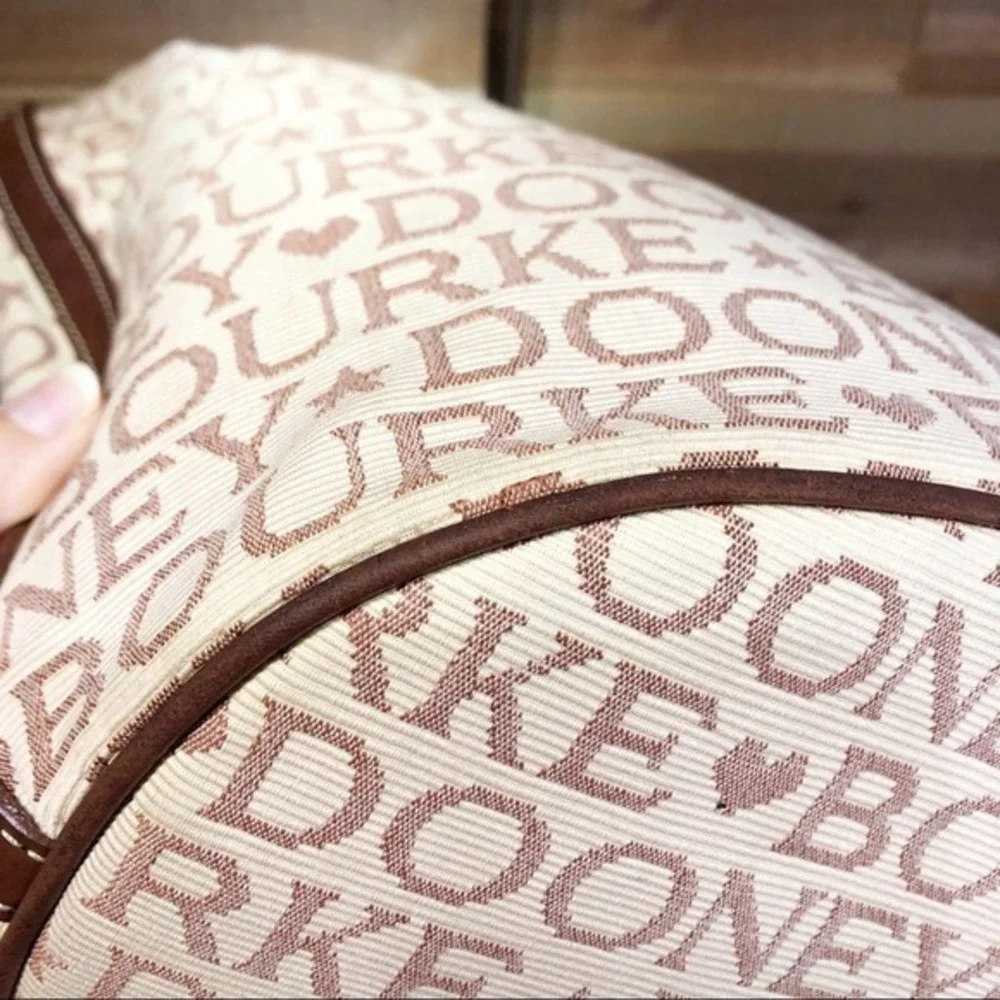 Dooney & Bourke Signature Cream Canvas Hobo Bag